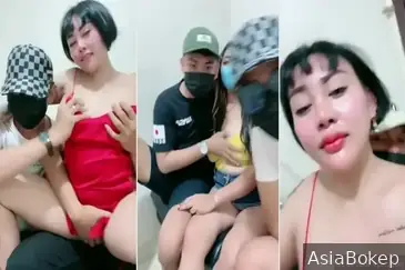 Tante Kina Mabuk Amuk, Memek Becek Digoyang Dua Brondong Liar